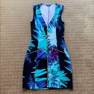 Bebe Tropical Dress with zippers